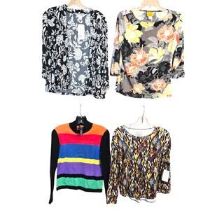 Women's Petite Small P4 P6 Tops Shirts Blouses Wholesale Bulk Lot of 4 PS SP